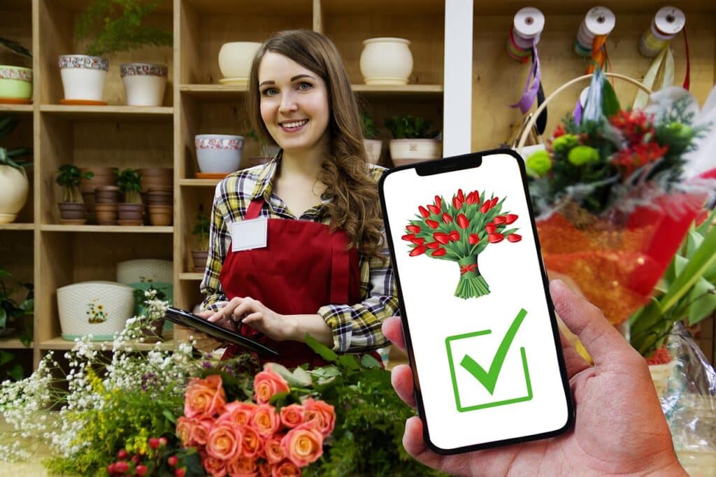 Florist in a flower shop.